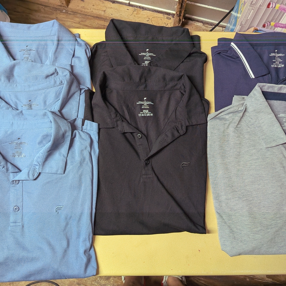 Fabletics Polo Shirt Collection - Black, Light Blue, Gray, Navy